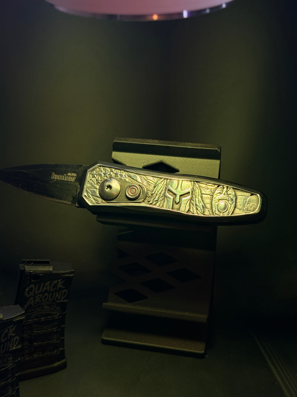Spartan/ Badge Deep Engraved Knife